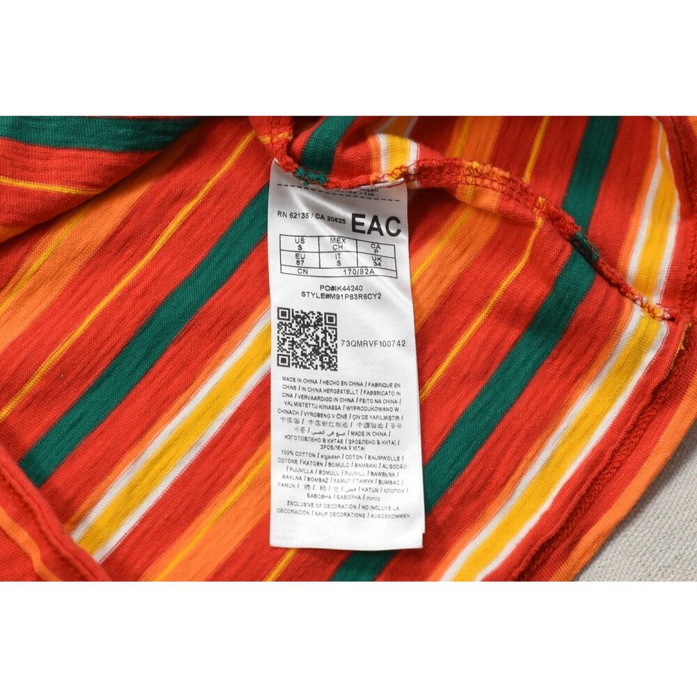 GUESS x J Balvin Vibras Striped Short Sleeve T-Shirt Men's Size Small Orange Gre - Picture 6 of 8